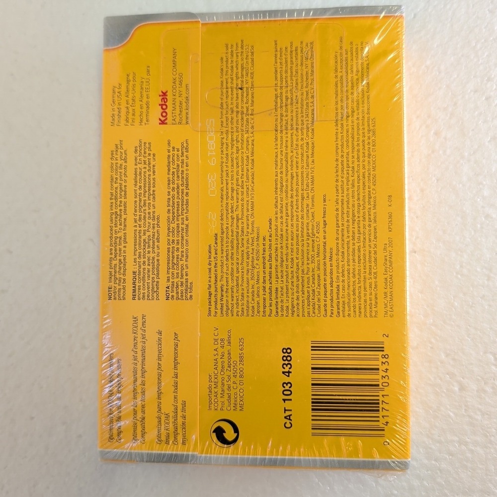 Kodak Premium Photo Paper 100 Sheets 4x6 Gloss Instant Dry NEW-SEALED - Picture 2 of 4